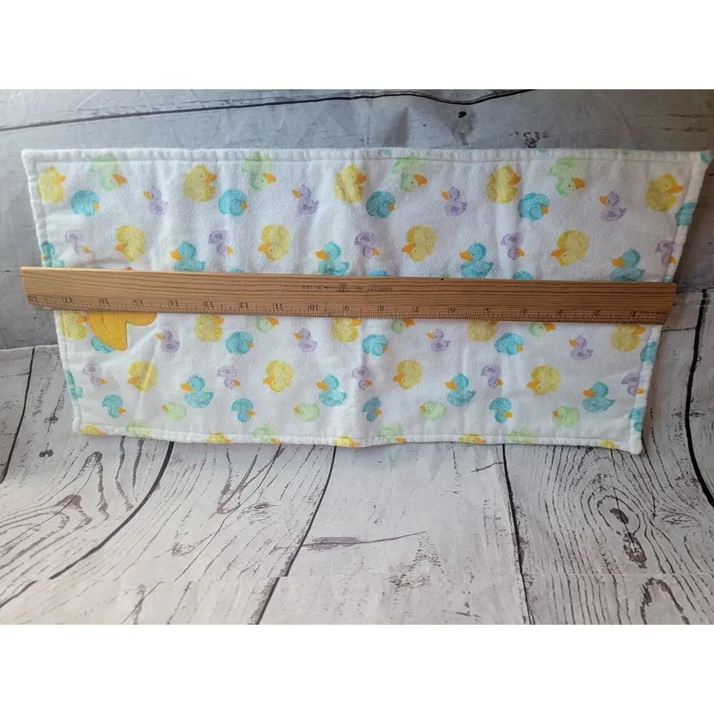 2 Handmade Burp Cloths Duckies And Elephant Flannel Material 17in Long
